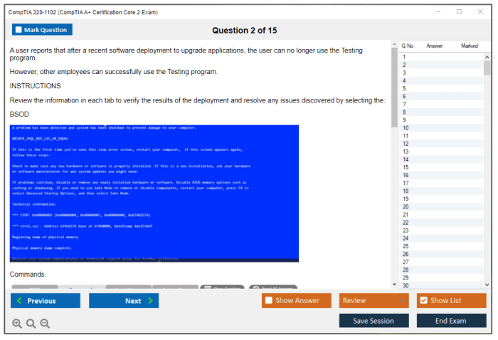 Comptia a 1102 pbq dumps