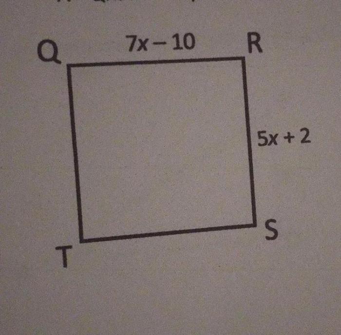 If qrst is a square find rt