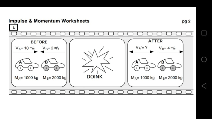 Momentum and impulse worksheet answers