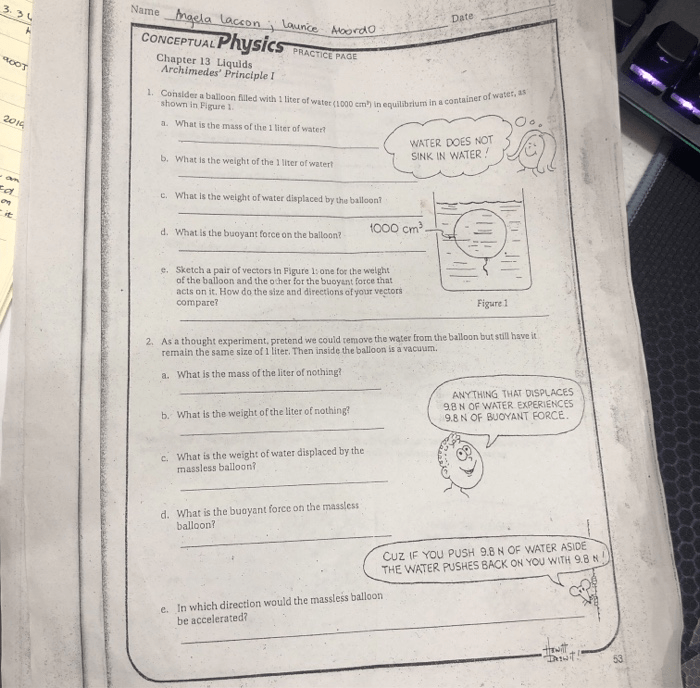 Conceptual physics practice page chapter 3