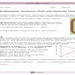 Distance time and velocity time graphs gizmo answer key