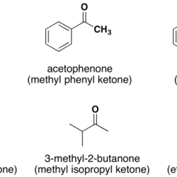 Classify the following line-bond formulas as ketones or aldehydes.